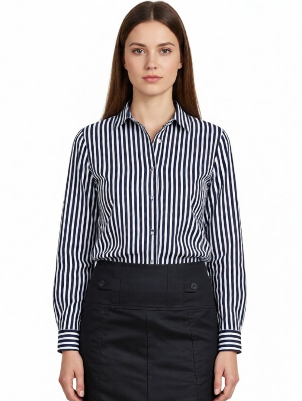 H&M Strip Button Down Blouse